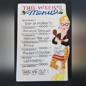 90's Boston Warehouse This Weeks Menu Trivet/Wall Plaque